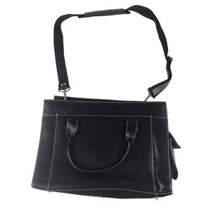 Samsonite Womens Black Leather Adjustable Shoulder‎ Strap Bag Size L